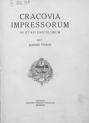 "Cracovia impressorum XV et XVI saeculorum"  (wyd. Jan Ptaśnik)