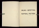 Stanisław Bohusz  Siestrzeńcewicz "Wilno i estetyka" (strona tytułowa)