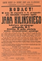 Afisz Komitetu obchodu 110-ej rocznicy zgonu Jana Kilińskiego w Lipnie.