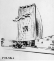 Jeden z projektów polskiego pawilonu na Wystawę Światową w Nowym Jorku w 1938 r.