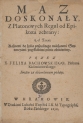 Strona tytułowa "Męża Doskonałego" Feliksa Bachowskiego (Kraków 1652).