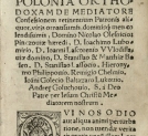 Strona dedykacyjna rozprawy Piotra Statoriusa starszego pt. "Emanuel seu de aeterno Verbo [etc.]", wydanej w Pińczowie w roku 1561.