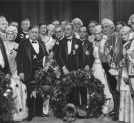 Uroczystość wręczenia państwowej nagrody muzycznej za rok 1930 kompozytorowi Ludomirowi Różyckiemu po przedstawieniu opery "Casanova" w Operze Warszawskiej.