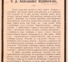 "Ś. p. Aleksander Rembowski" Marcelego Handelsmana.