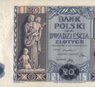 Polski banknot o nominale 20 złotych z 1936 roku.