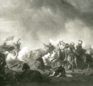 Fotografia obrazu olejnego autorstwa Feliksa Sypniewskiego zatytułowanego "Bitwa pod Płowcami".