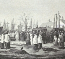 Reprodukcja obrazu Aleksandra Lessera "Pogrzeb pięciu poległych - według obrazu ze zbiorów M. Bersohna".