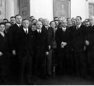 Powitanie w Warszawie nowego ministra przemysłu i handlu Antoniego Romana przez urzędników Ministerstwa 19.05.1936 r.