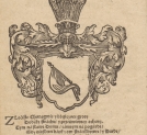 Herb Panów Cetnerów w druku panegirycznym autorstwa Szymona Okolskiego z roku 1644.
