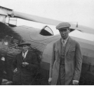 Pułkownik Ludomił Rayski i mechanik sierżant Leon Kubiak po powrocie z lotu dookoła Morza Śródziemnego przy samolocie Breguet XIX w 1925 r.