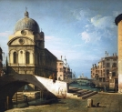 "Architektoniczna fantazja z Santa Maria dei Miracoli w Wenecji" Bernardo Bellotto.