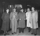 Uczestnicy wyprawy w góry Andy przed wyjazdem na dworcu w Warszawie w październiku 1936 r.
