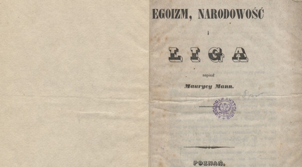  Maurycy Mann "Egoizm, narodowość i Liga" (strona tytułowa)  
