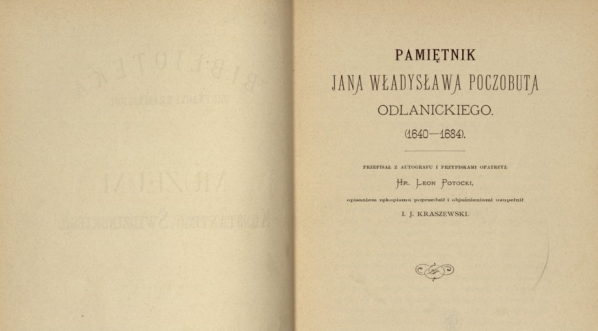  Jan Władysław  Poczobut Odlanicki "Pamiętnik Jana Władysława Poczobuta Odlanickiego: (1640-1684)" (strona tytułowa)  