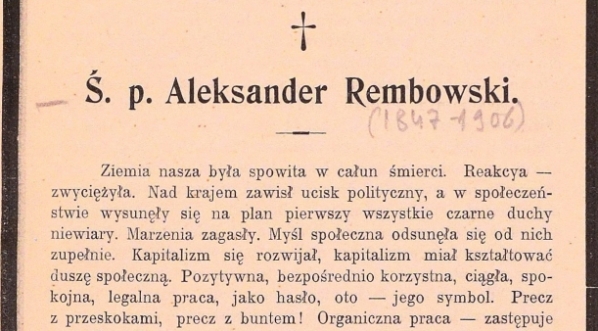  "Ś. p. Aleksander Rembowski" Marcelego Handelsmana.  
