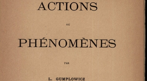 Ludwik Gumplowicz "Actions ou phénomènes" (strona tytułowa)  