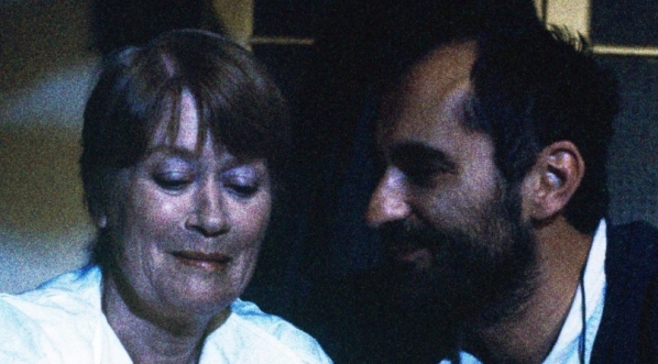  Alina Janowska i reżyser Piotr Szulkin na planie filmu "Femina" z 1990 roku.  