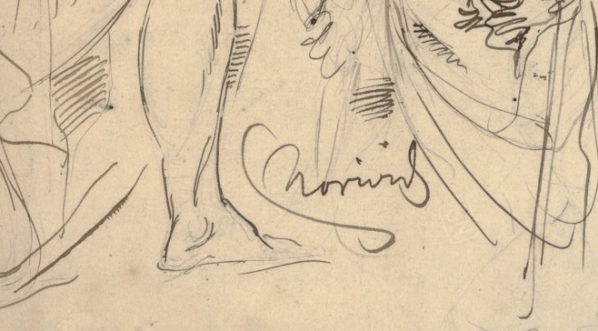  Cyprian Kamil  Norwid, szkice fragmentu postaci w przyklęku i kobiety o uduchowionej twarzy (1841-1883 r.)  