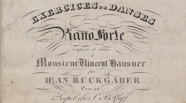  Jan Ruckgaber "Exercices de danses: pour le Piano forte: Oeuv. 15" (strona tytułowa)  