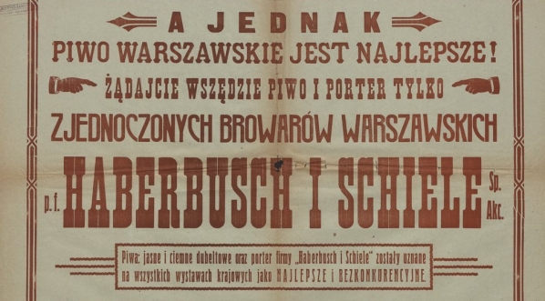  Ulotka promocyjna browaru Haberbusch i Schiele (lata dwudzieste XX w.)  