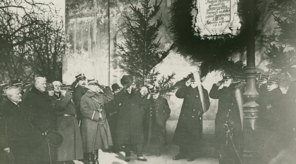  Obchody rocznicy powstania styczniowego przed tablicą ku czci Romualda Traugutta we Lwowie 22.01.1925 r.  