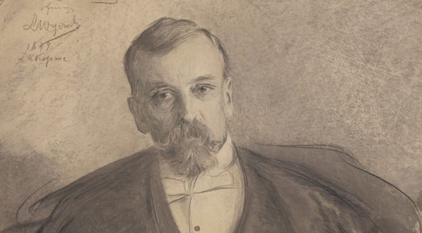  Portret Henryka Sienkiewicza wykonany przez Leona Wyczółkowskiego.  