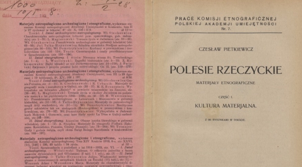  Czesław Pietkiewicz "Polesie Rzeczyckie: materjały etnograficzne. " (strona tytułowa)  
