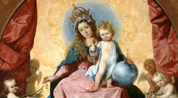  "Madonna Różańcowa adorowana przez kartuzów "  Francisco de Zurbaràna y Salazara.  