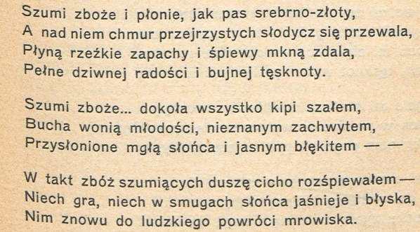  "Słoneczna pieśń" Zygmunta Różyckiego.  