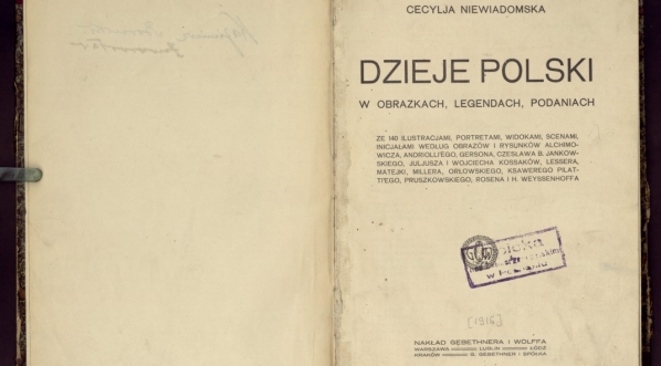  Cecylia Niewiadomska "Dzieje Polski w obrazkach, legendach, podaniach"  (strona tytułowa)  