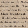 Adam Feliks Bronikowski, przyd. Oppeln, h. Osęk