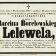 Nekrolog Marcina Borelowskiego z 1863 roku. ...