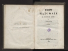 Felicjan Antoni Kozłowski, "Dzieje Mazowsza za panowania książąt" (strona tytułowa)