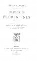 Julian Klaczko, "Causeries florentines" (strona tytułowa)