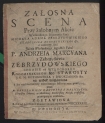 Bartłomiej Kazimierz Malicki "Załosna scena przy żałobnym akcie [...] Michała Adama Zebrzydowskiego..." (strona tytułowa)