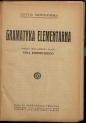 Cecylia Niewiadomska "Gramatyka elementarna : podług wskazówek i planu Jana Korneckiego" (strona tytułowa)