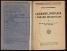 Cecylia Niewiadomska "Legendy, podania i obrazki historyczne"  (strona tytułowa)