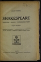 Leon Piniński "Shakespeare : wrażenia i szkice z twórczości poety." (strona tytułowa)