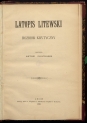Antoni Prochaska "Latopis litewski: rozbiór krytyczny" (strona tytułowa)