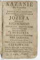 Benedykt Roszkowski "Kazanie na pogrzebie [...] Jozefa na Łuczycach Łuczyckiego" (strona tytułowa)