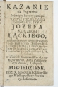Benedykt Roszkowski "Kazanie na pogrzebie swiętey y sławney pamięci [...] Jozefa Korzbog Łąckiego [...] powiedziane" (strona tytułowa)