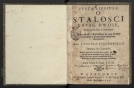 Justus Lipsius "Ivsta Lipsivsa O stalości ksiag dwoie : barzo roskoszne y vżyteczne" (tłum. Janusz Piotrowicz, strona tytułowa)