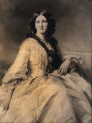 Fotografia zaginionego obrazu Franza Xavera Winterhaltera "Maria Przeździecka z Tyzenhauzów".