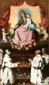"Madonna Różańcowa adorowana przez kartuzów "  Francisco de Zurbaràn y Salazar.