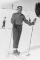 Płk Wilhelm Lawicz-Liszka  na nartach.