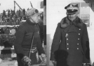 Generał dywizji Juliusz Rómmel i nierozpoznany mężczyzna w stroju narciarskim.