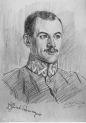 Rysunek Wincentego Wodzinowskiego przedstawiający por. Romana Góreckiego.