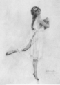 Obraz Kazimiery Dąbrowskiej przedstawiający tancerkę Halinę Szmolcówną namalowany w 1920 roku.