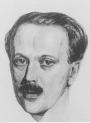 Rysunek Stanisława Niesiołowskiego przedstawiający portret Aleksandra Skrzyńskiego.