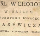 Wincenty Marewicz "Doswiadczenie czyli mysl w chorobie wierszem".